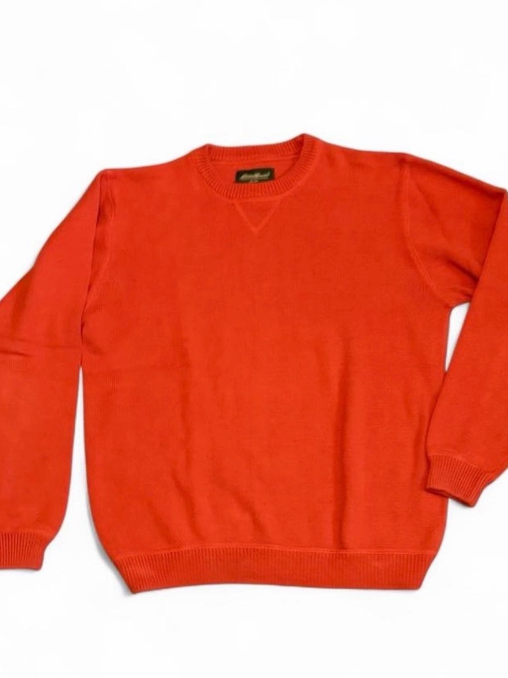 Vintage Eddie Bauer Men's Crewneck Sweater in Orange